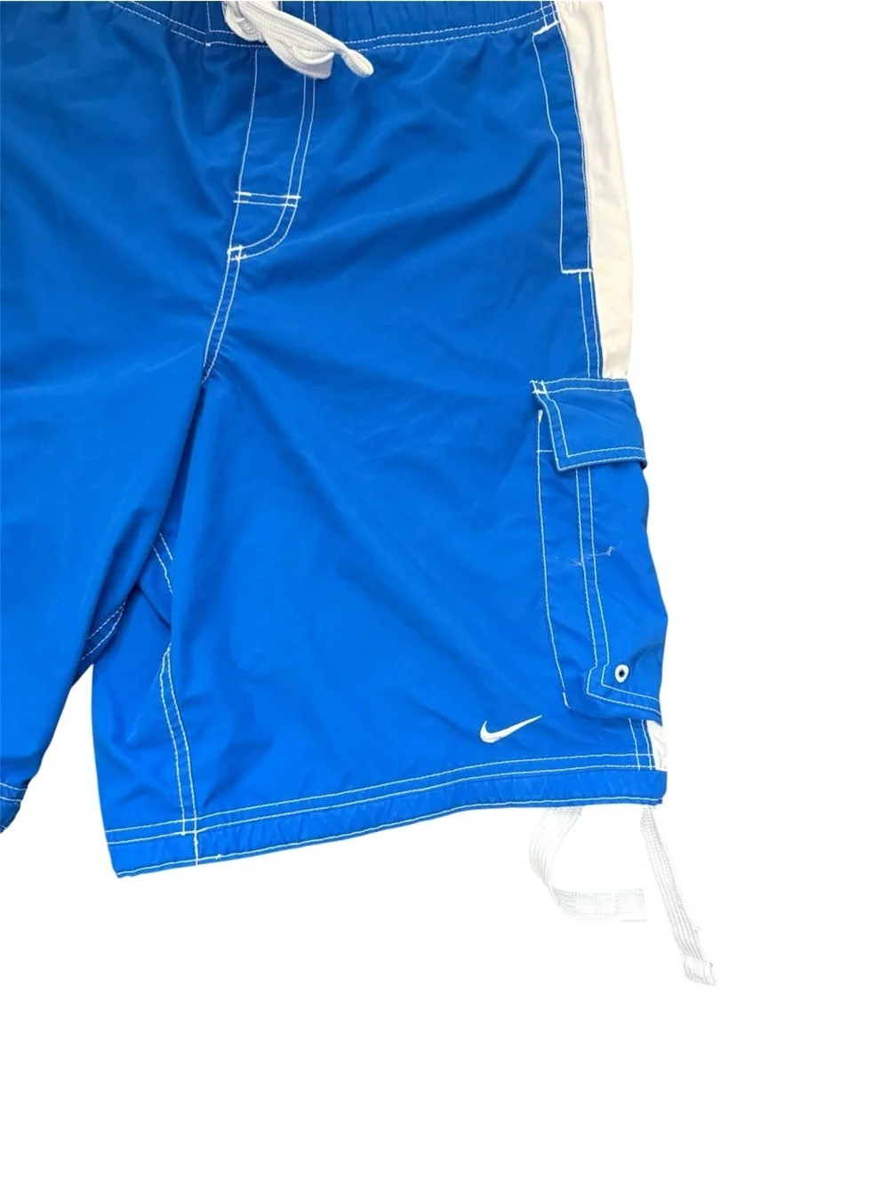 Nike Royal Blue Swim Cargo Shorts with White Accents